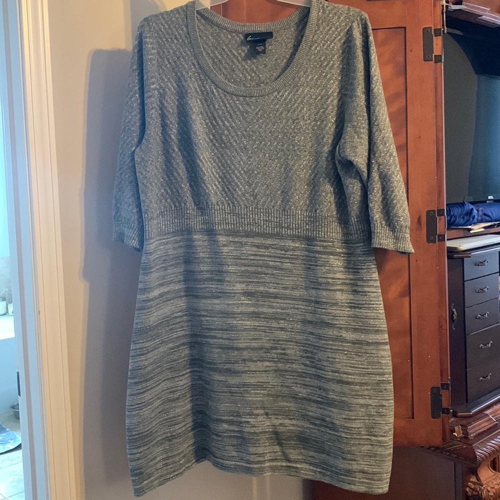 Beautiful sweater dress grey glittery cotton/ polyester material